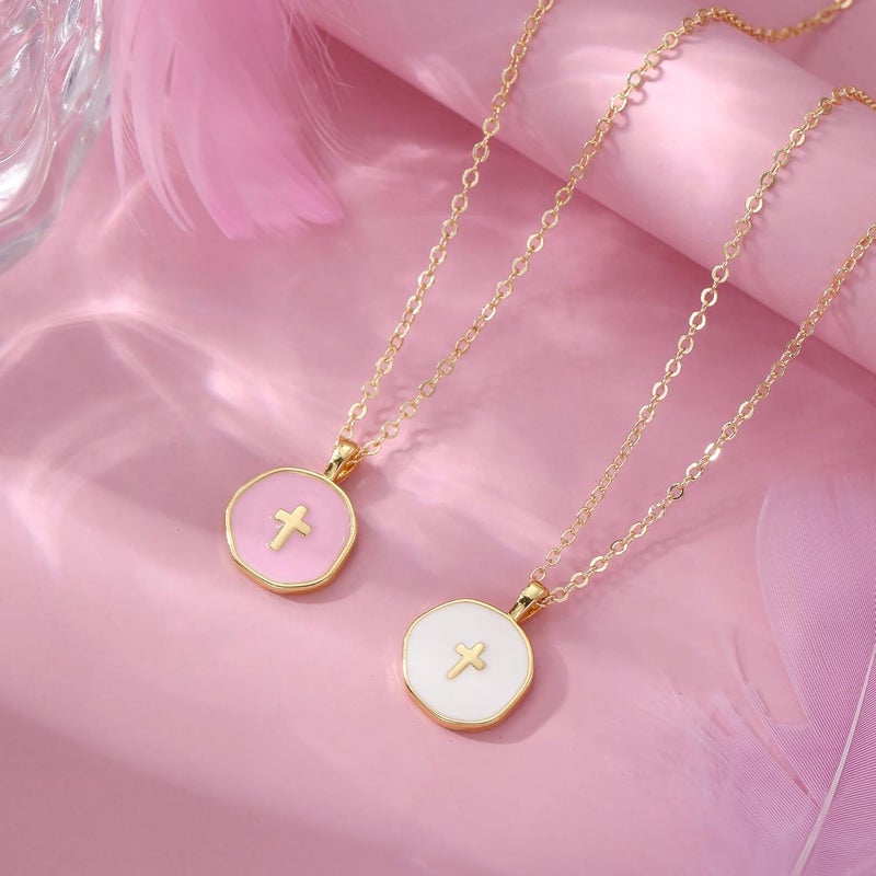Drogomen Store Cute Small Cross Necklace, First Communion Baptism Decorations Party Favors Christian Religious Easter Jewelry Gifts for Daughter Granddaughter Niece - Image 5